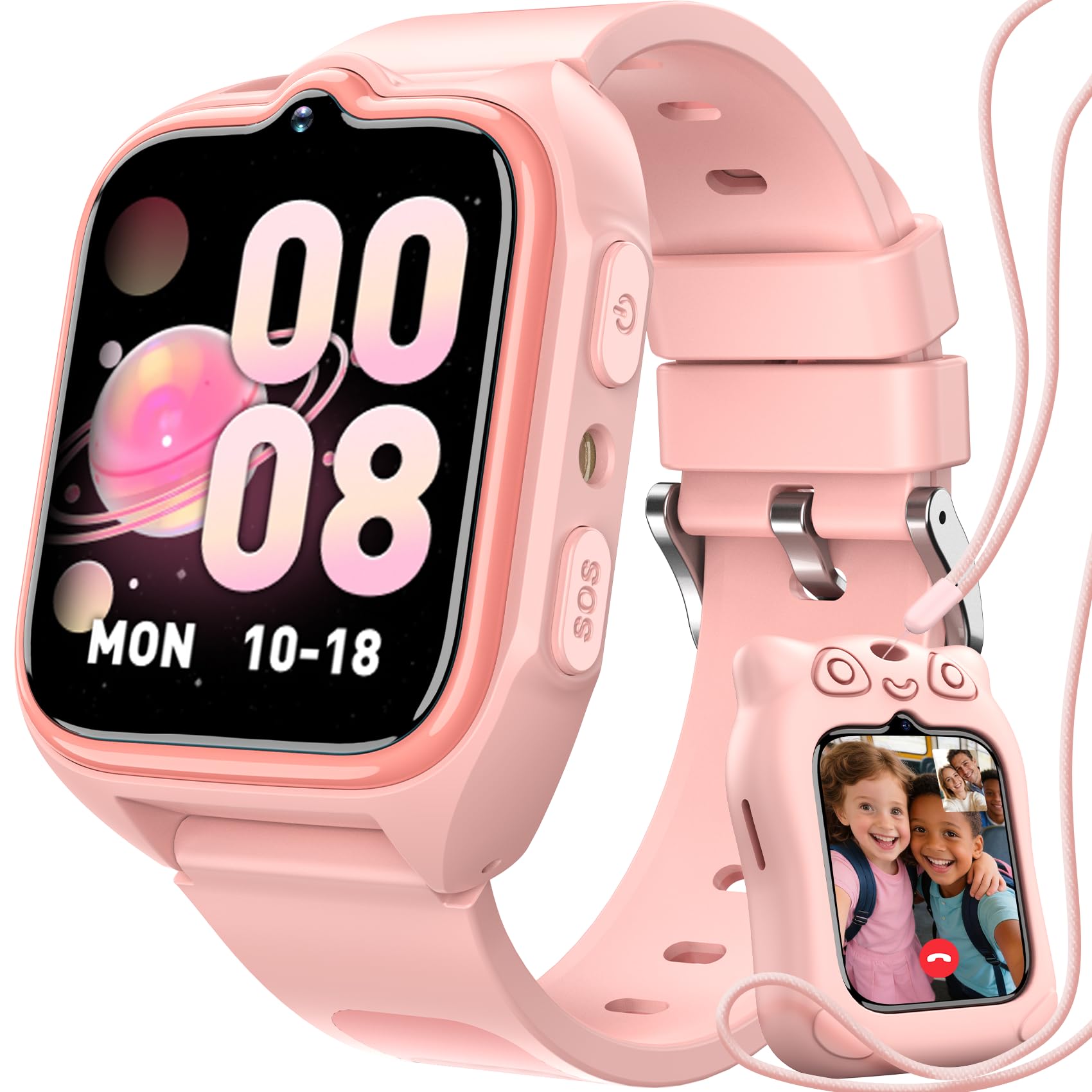 Blackview Smartwatch per Bambini, 1.75 inch TFT Smartwatch Chiamate GPS 4G, Chat Vocale, Videochiamata, SOS, Gioco, Fotocamera, Calcolatrice, Contapassi, Sveglia, Batteria da 800 mAh