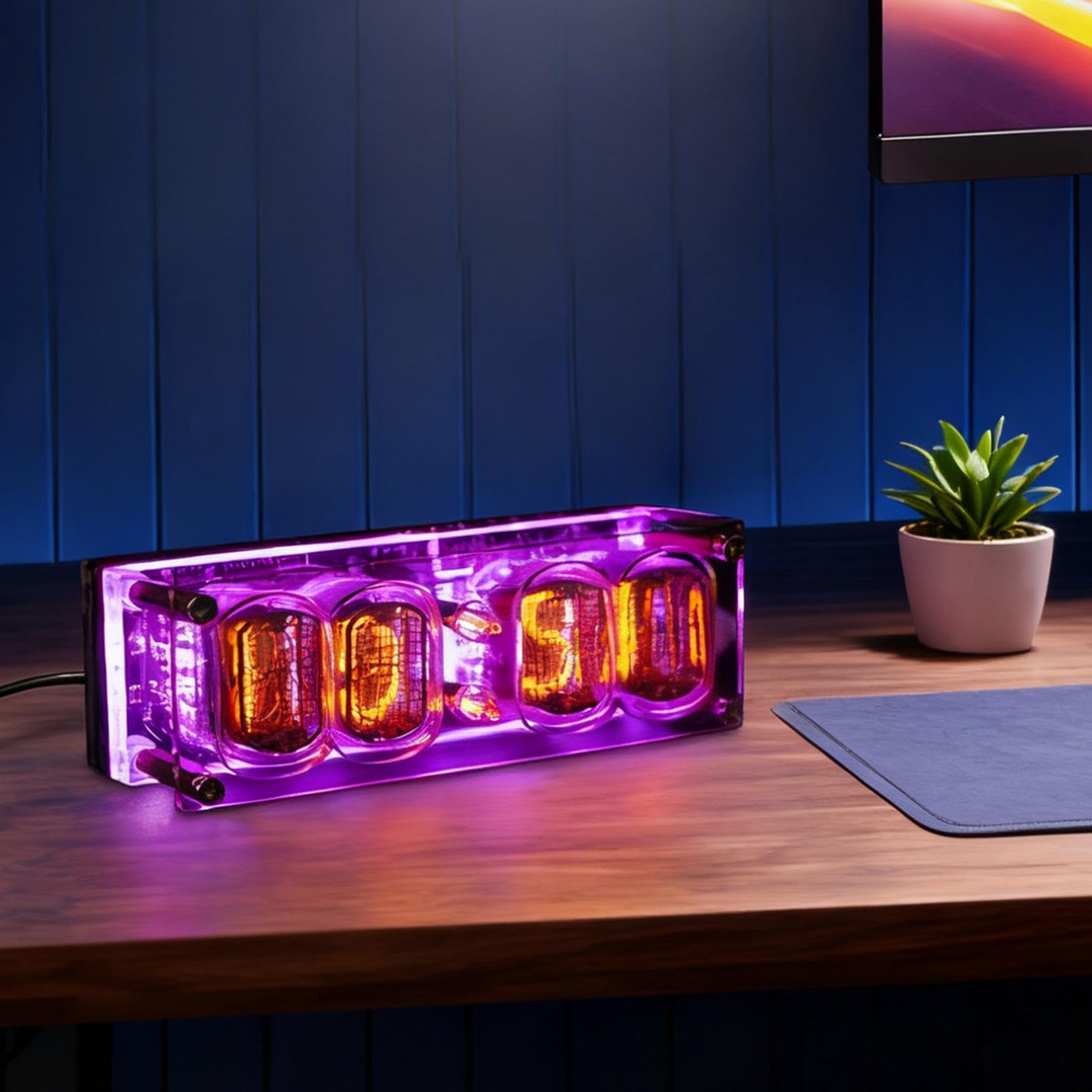 Reloj de Tubo Nixie para Dormitorio, Alimentado por USB, Despertador Digital para El Hogar, Decoración.