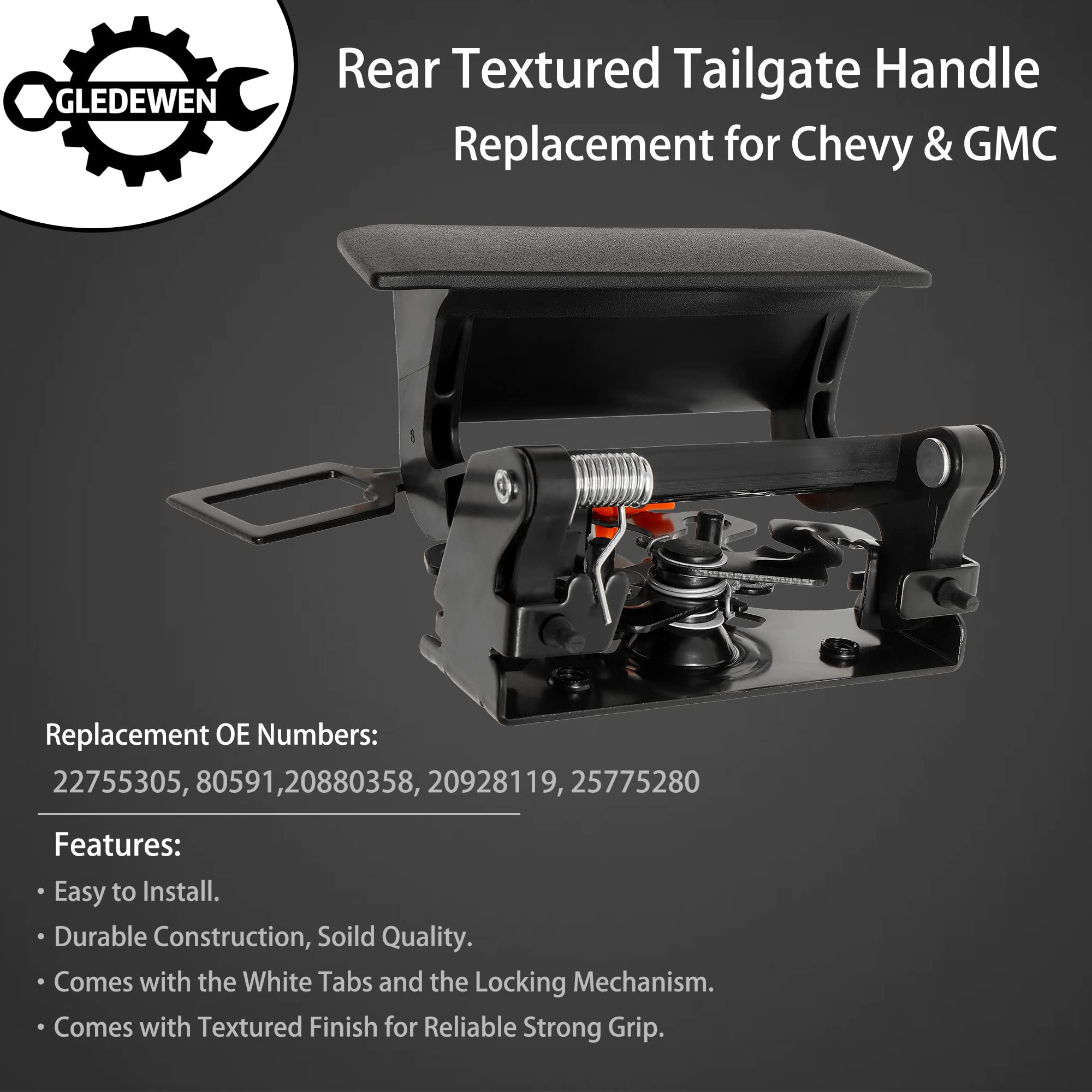Tailgate Latch Lock Handle Bezel Cable Kit For Chevy Avalanche & Silverado – Direct OEM Replacement (Part 15921948) – Left/Right