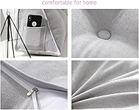 Vista 2 de Cojín de almohada triangular copetudo para respaldo, funda extraíble, almohada de lectura, cojín de lectura para cabecero grande para cama, sofá