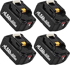 Pack of 4 5.5 Ah / 5500 mAh Replacement Batteries for Makita 18 V Li-ion BL1850 BL1850B BL1830 BL1860B BL1845 BL1835 BL1815 194205-3 LXT-400 BL1860 with LED Tool Battery