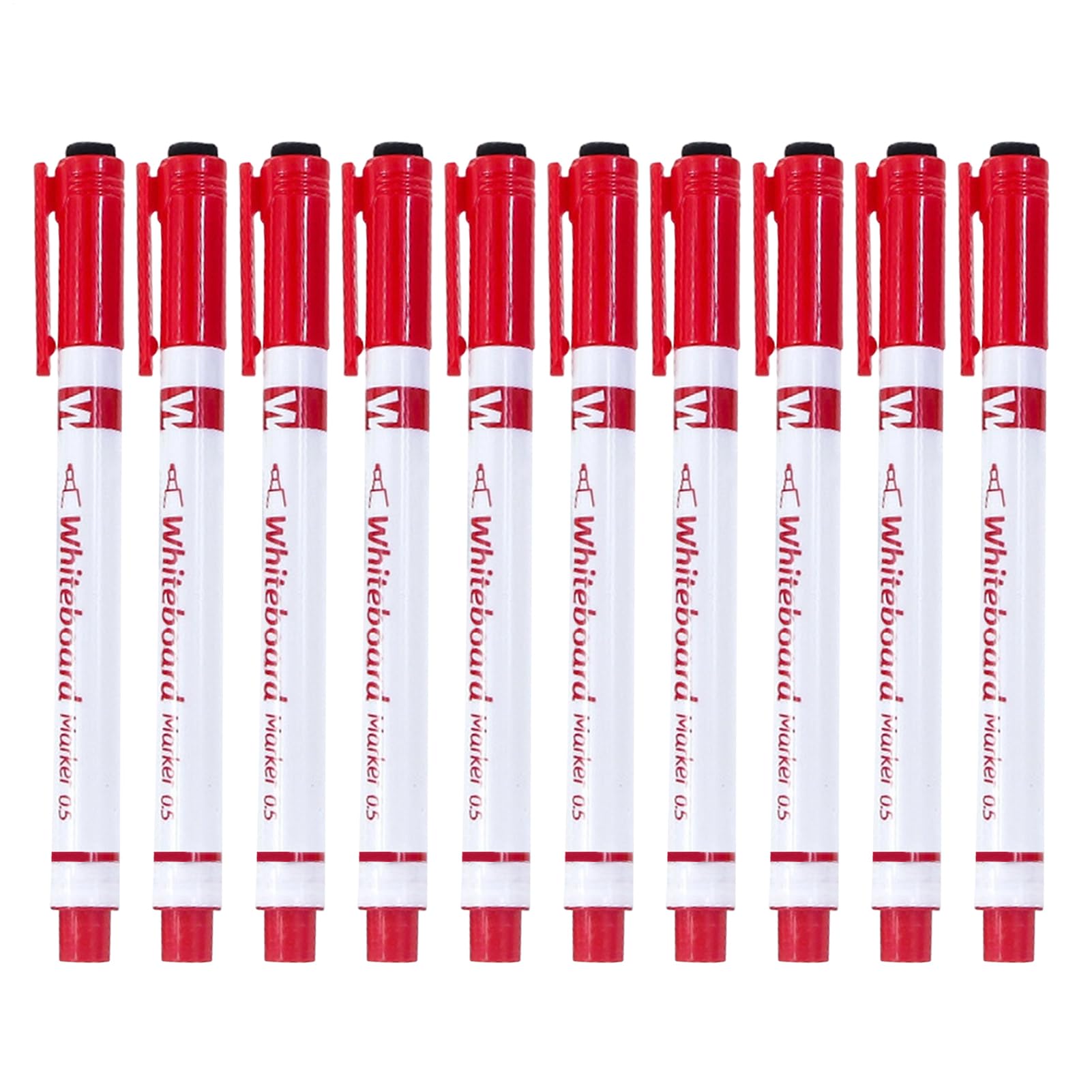 10-Pack Ultra Fine Tip Dry Erase Markers 0.5mm, Whiteboard Calendar Board Pens Classroom Teacher Office Presentation, Erasable Washable Drawing Set (PP 7.8g Each, 78g Total)