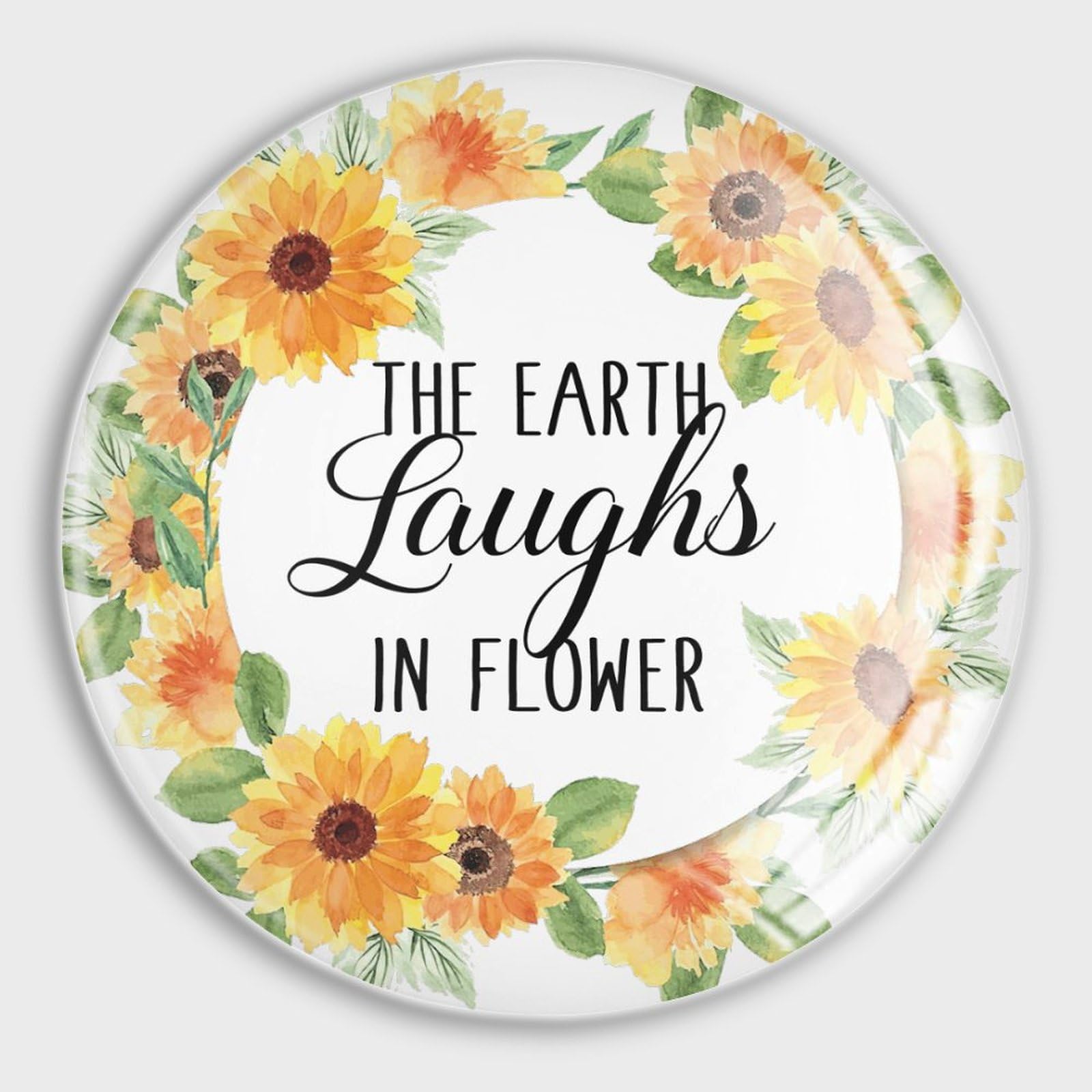 4 Aimants mignons de réfrigérateur jaunes avec lettrage couronne florale pour cuisine et bureau
