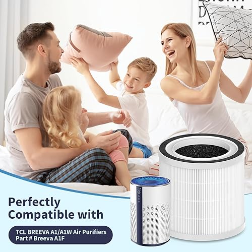 Miniatura 2 de BREEVA A1 Filtro de repuesto True HEPA compatible con purificador TCL BREEVA A1A1W, número de pieza Breeva A1F (paquete de 4)