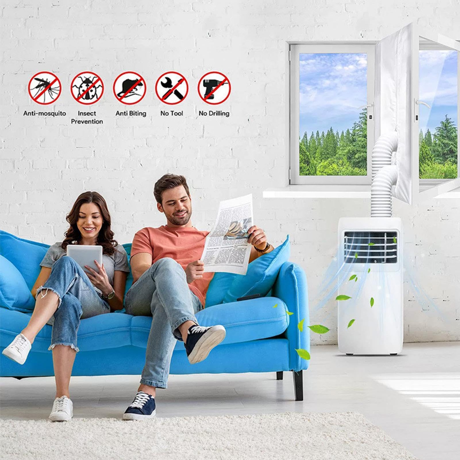 Guarnizione per finestra per condizionatore d'aria – Tessuto antifreddo per porta, progettato per la prevenzione delle correnti d'aria Kit di guarnizioni AC di alta qualità con facile installazione