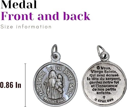 Miniatura 5 de Tierra Espirituosa Escapulario Púrpura Católica Marie Julie Jahenny de Bendición y Protección Cruz del Perdón y Medalla de Nuestra Madre de Buena