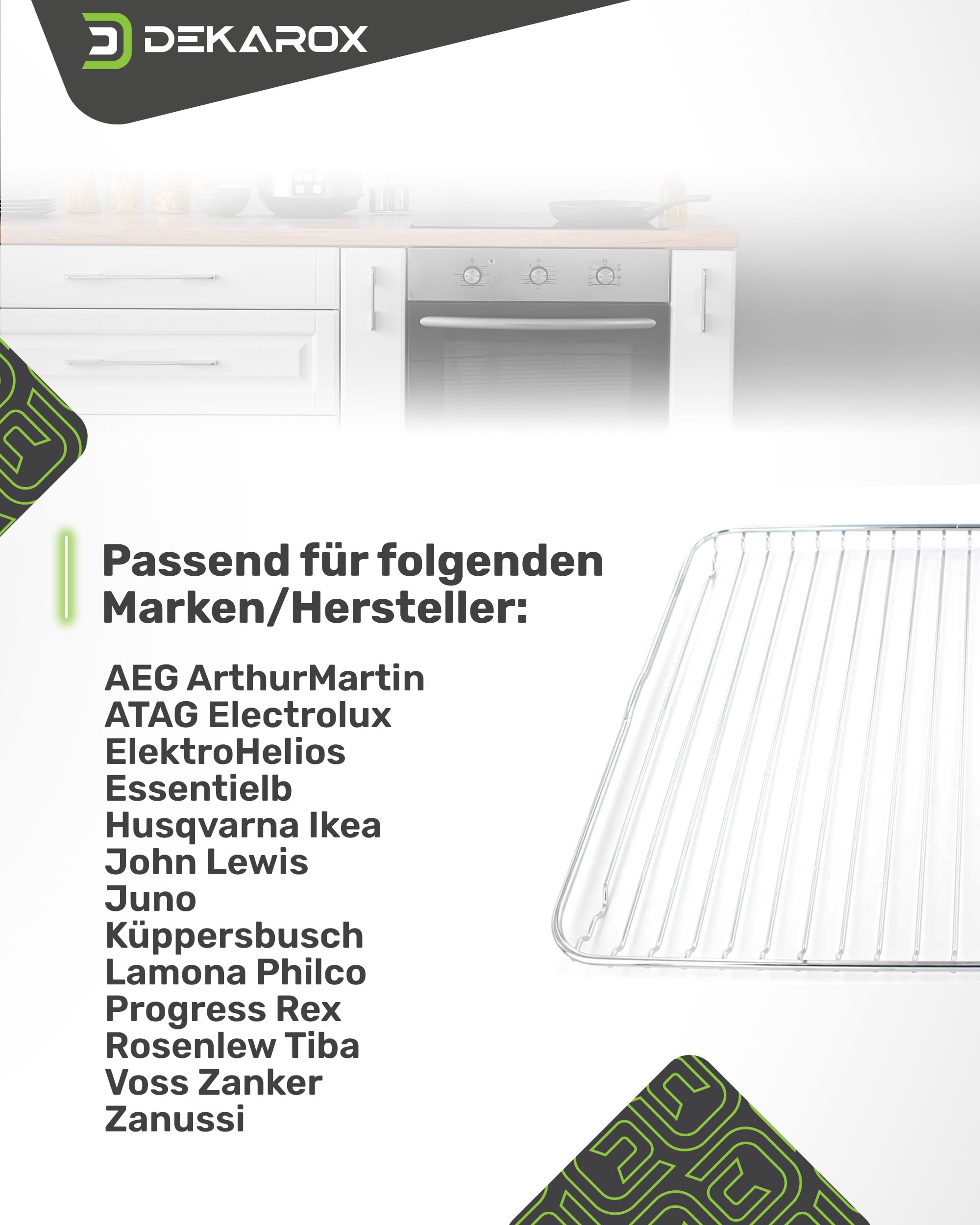 Grillrost Backofengitter 466x385mm für AEG Electrolux Juno Zanussi Zanker 14006400601/2 140064006012 Küppersbusch 547509 für Backofen Herd