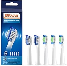 Ersatzköpfe für die Bitvae D2 Elektrische Zahnbürste, Refill-Köpfe für Sonische Zahnbürsten, 2 Arten von Reinigungsstilen, 5er Pack, Weiß