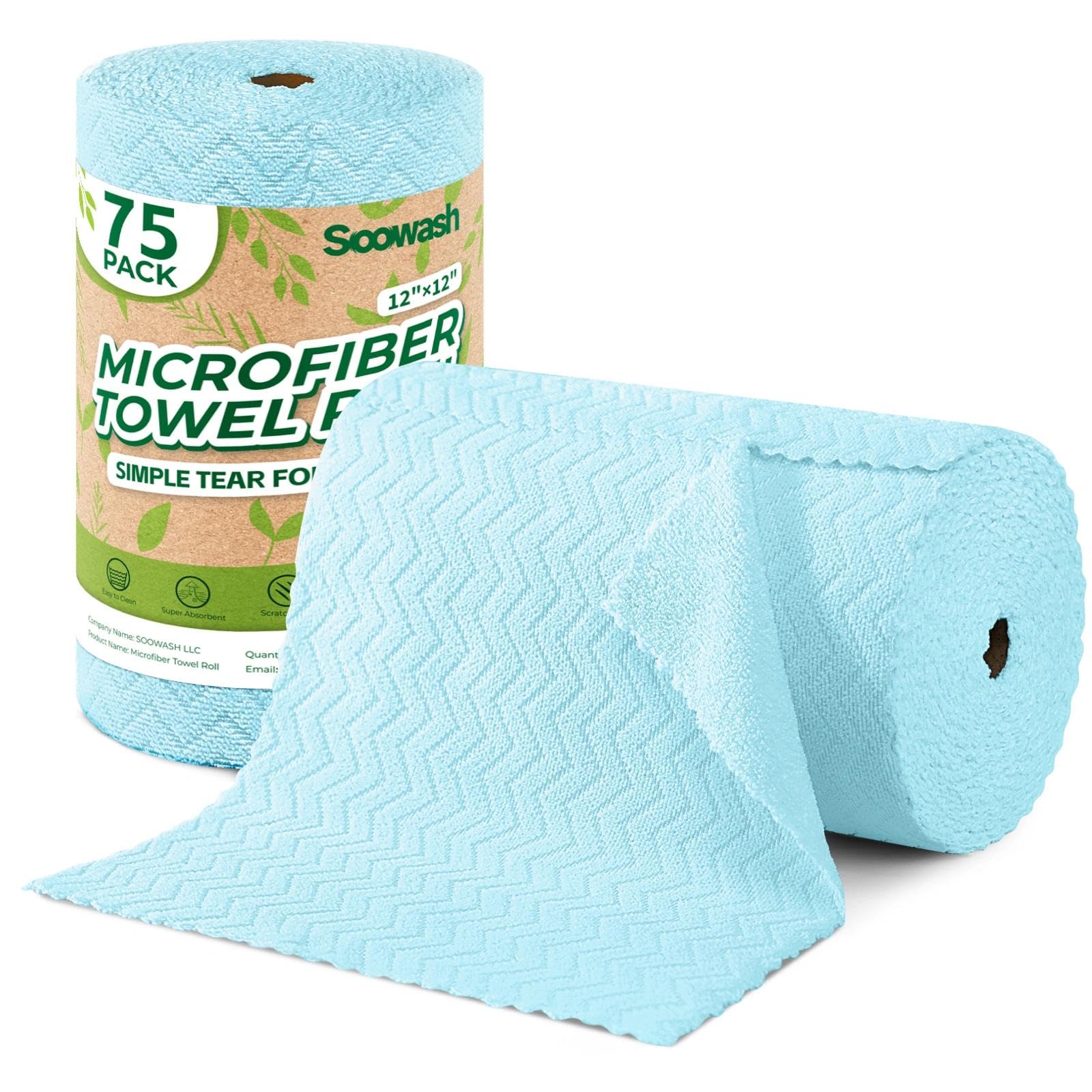 SOOWASH Microfiber Cleaning Cloth Roll