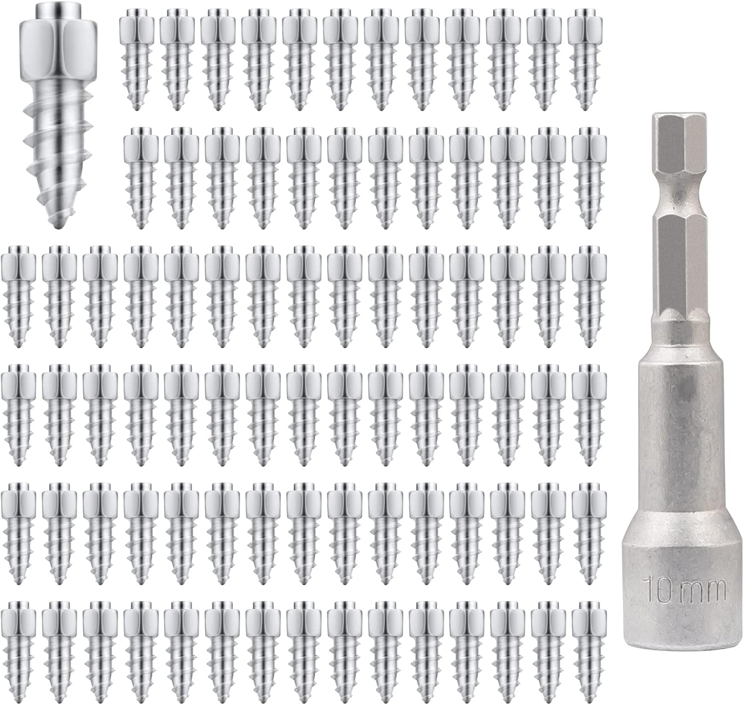 Tire Studs 12 mm, Pack of 50 Pcs AntiSlip Traction Studs, Ice Stud