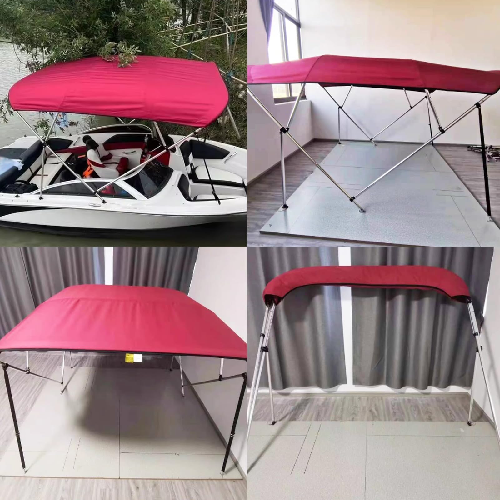 Tendalino per Barca, Bimini Top per Barca, Elevata Stabilità, Impermeabile E Parasole, Adatto per Imbarcazioni con Scafo Rigido(110-130cm/43.3-51.2in)