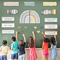 Vista 7 de 40 pósteres de mentalidad de crecimiento, afirmaciones positivas, decoración de pared para aula, carteles motivacionales con lemas positivos