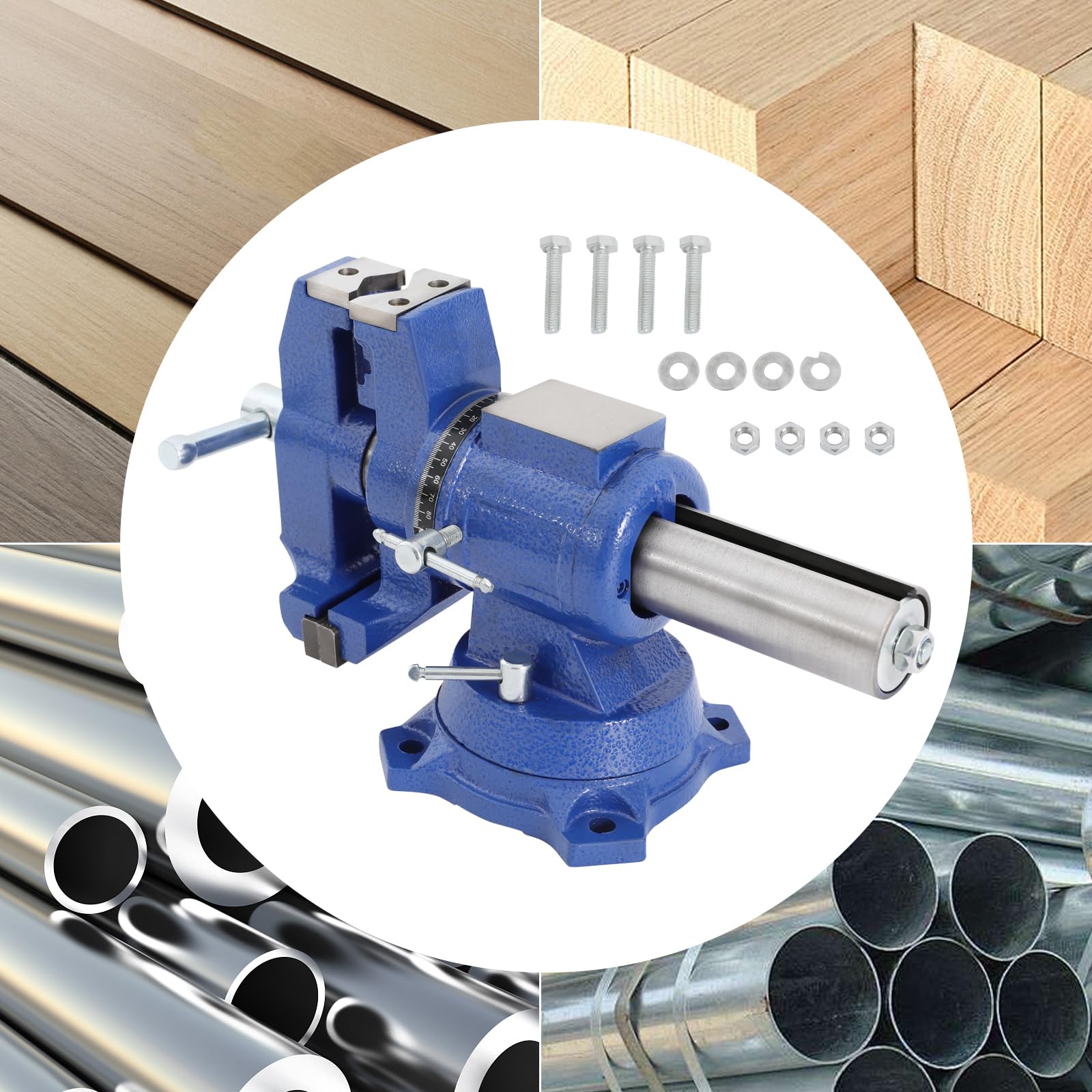 Étau de machine rotatif - Étau fixe - Étau parallèle professionnel rotatif - Mâchoires solides en acier trempé de qualité supérieure