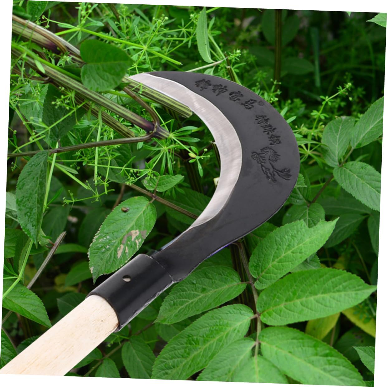 MERRYHAPY Manganese Steel Japanese Weeding Long Handle Scythe for Gardening Garden Tool Comfortable Grip