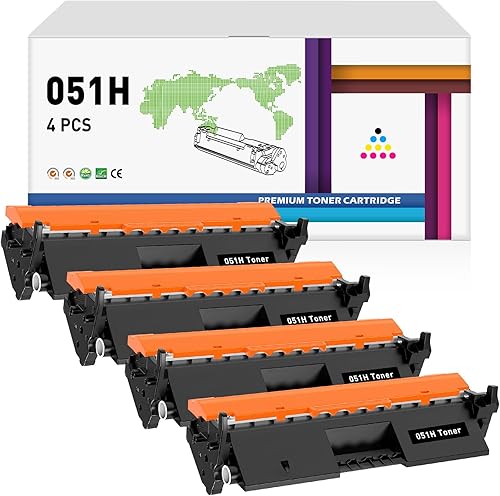 Cartucho de tóner de repuesto compatible para Canon 051H 051 para impresora Canon ImageCLASS LBP162dw MF267dw MF264dw MF269dw (negro, 4 unidades)