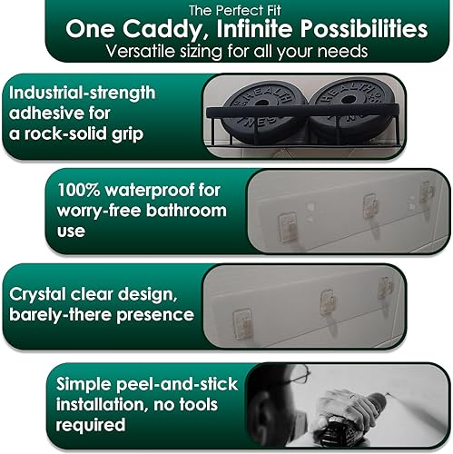 Miniatura 3 de Calcomanías adhesivas de repuesto para organizador y estante, tiras de baño, paquete de 4 unidades