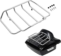 Vista 13 de ECOTRIC King Tour Pack Baúl de Equipaje con Parrilla Superior y Respaldo Compatible con Harley Touring Road King Electra Glide Road Glide Street