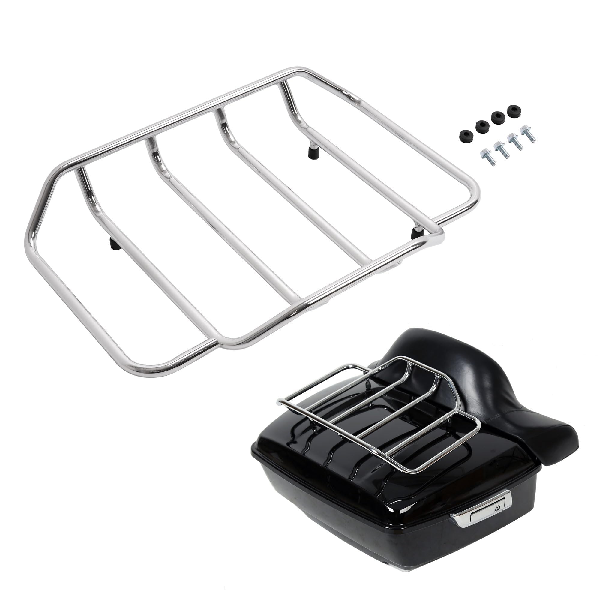 Motorcycle Trunk Luggage Rack Trunk Top Rack Rail Compatible with Harley Davidson Touring 1984-2024 Road Glide Road King Street Glide CVO Replacement for 53665-87 Fit for King Chopped Razor