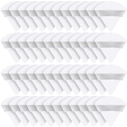Suclain 48 esponjas triangulares de terciopelo suave para maquillaje en polvo de cara, esponjas triangulares para base cosmética húmeda y seca,