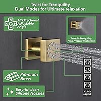 Vista 5 de VANFOXLE Juego de grifo de ducha de oro rosa cepillado, grifo de ducha con 2 en 1 de mano, cabezal de ducha LED de 16 pulgadas + cabezal de ducha