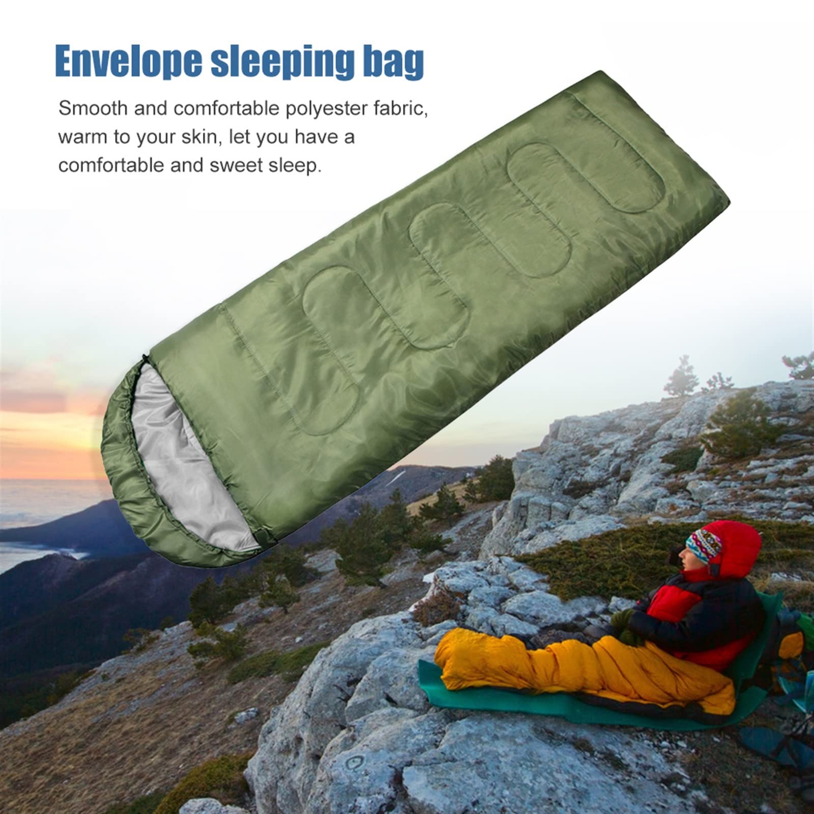 sábanas de Viaje para Camping, Saco de Dormir con Capucha sobre algodón Multicolor Invierno cálido frío Camping Senderismo Oficina
