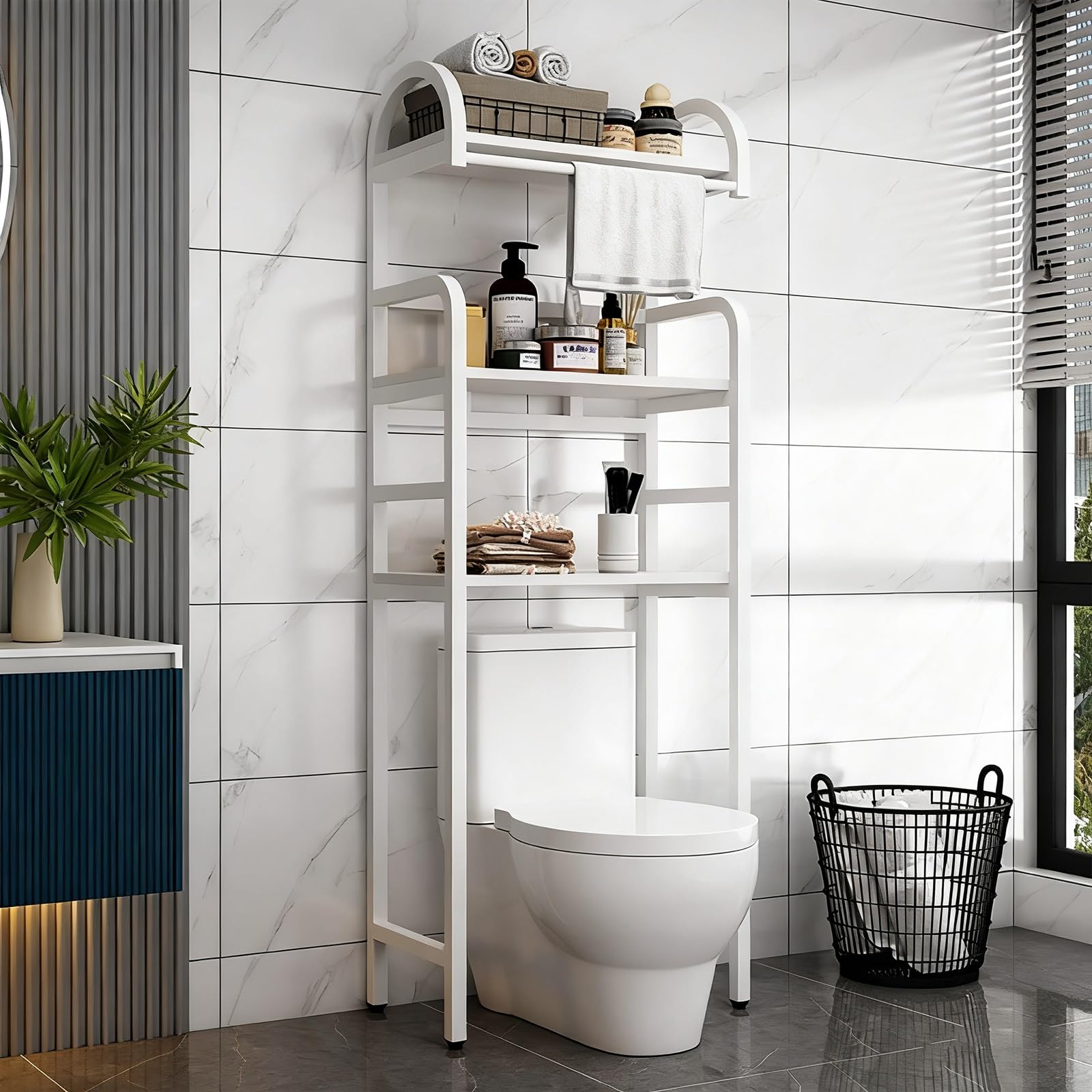 AYCDL 3-Tier Rounded Corner Shelf for Bathroom & Laundry Space-Saving 50cm nizer Stylish & Functional Storage Solution Compact Design for Optimal Space Util,B-Length 70cm