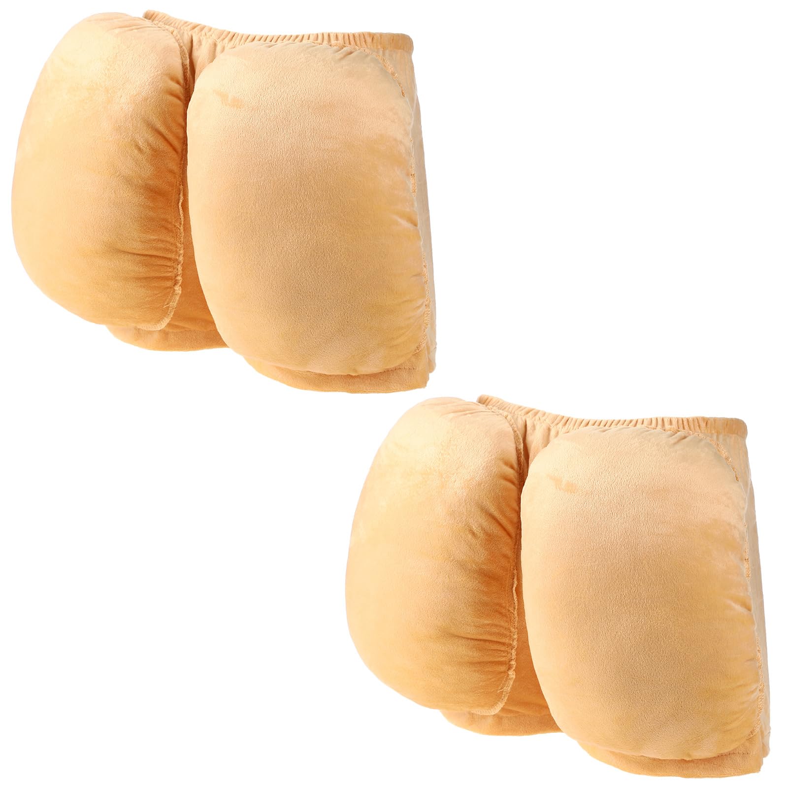 Mepase 2 Pcs Fake Butt Christmas Costume Accessories Santa Fake Butt Old Lady Cosplay Costume Big Fake Buttock Underwear for Adults Christmas Cosplay Dress Party, Beige