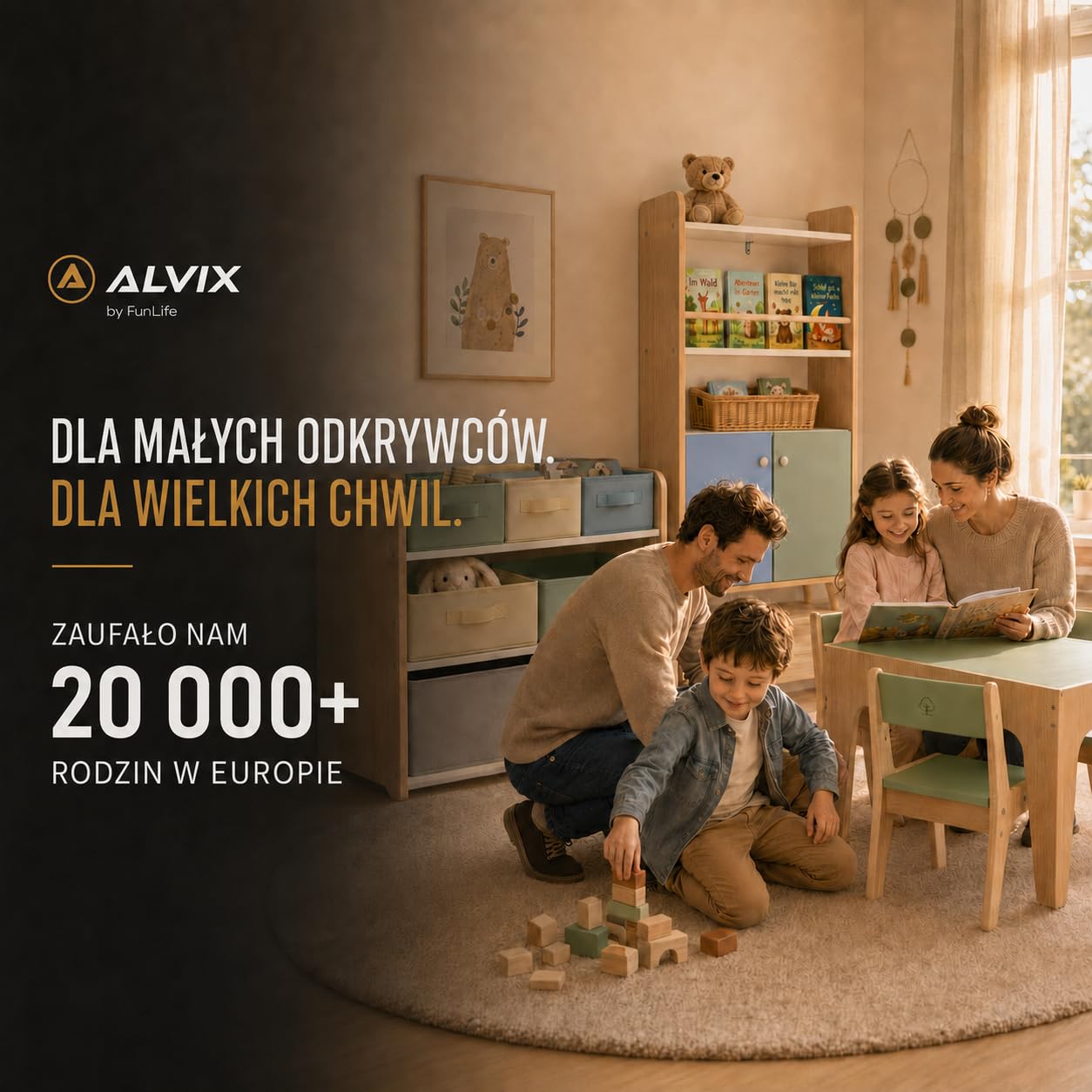 ALVIX Skrzynia na zabawki, ławka dziecięca z miejscem do przechowywania, do przechowywania zabawek
