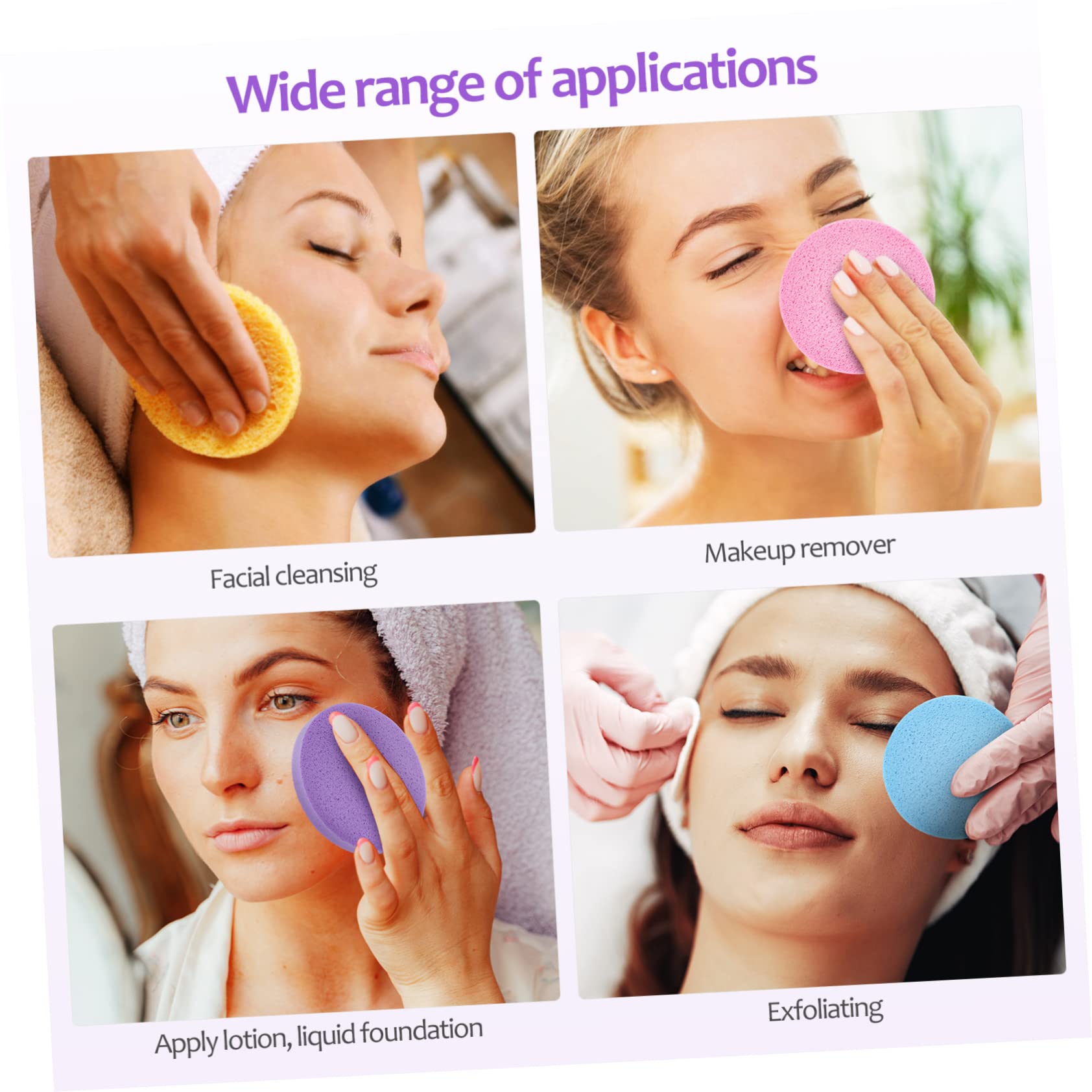 120 piezas Esponjas Faciales Comprimidas para Limpieza y Exfoliación para Mujeres y Reutilizable y Incluye Color