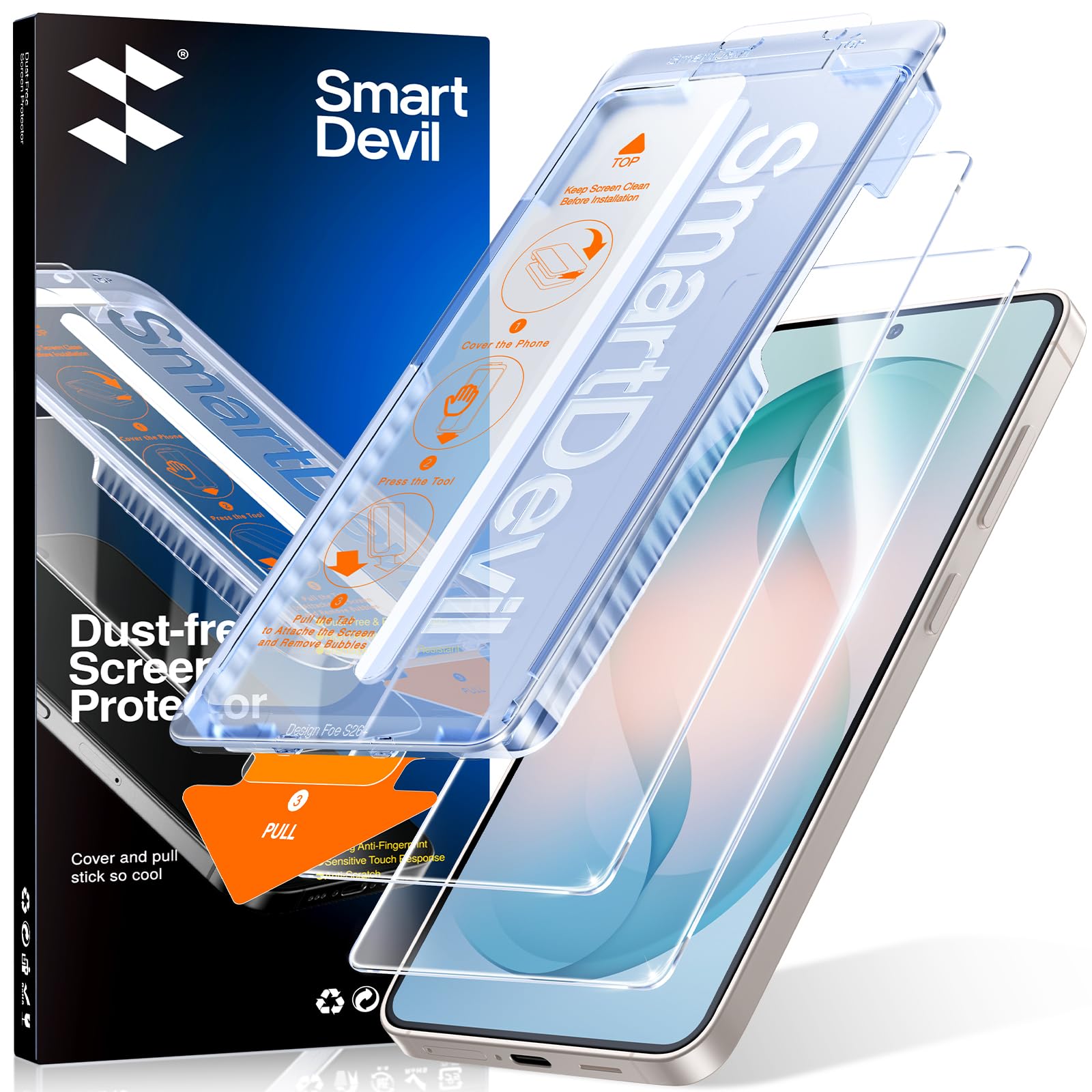 【指紋認証対応】 SmartDevil Galaxy S26+用ガラスフィルム…