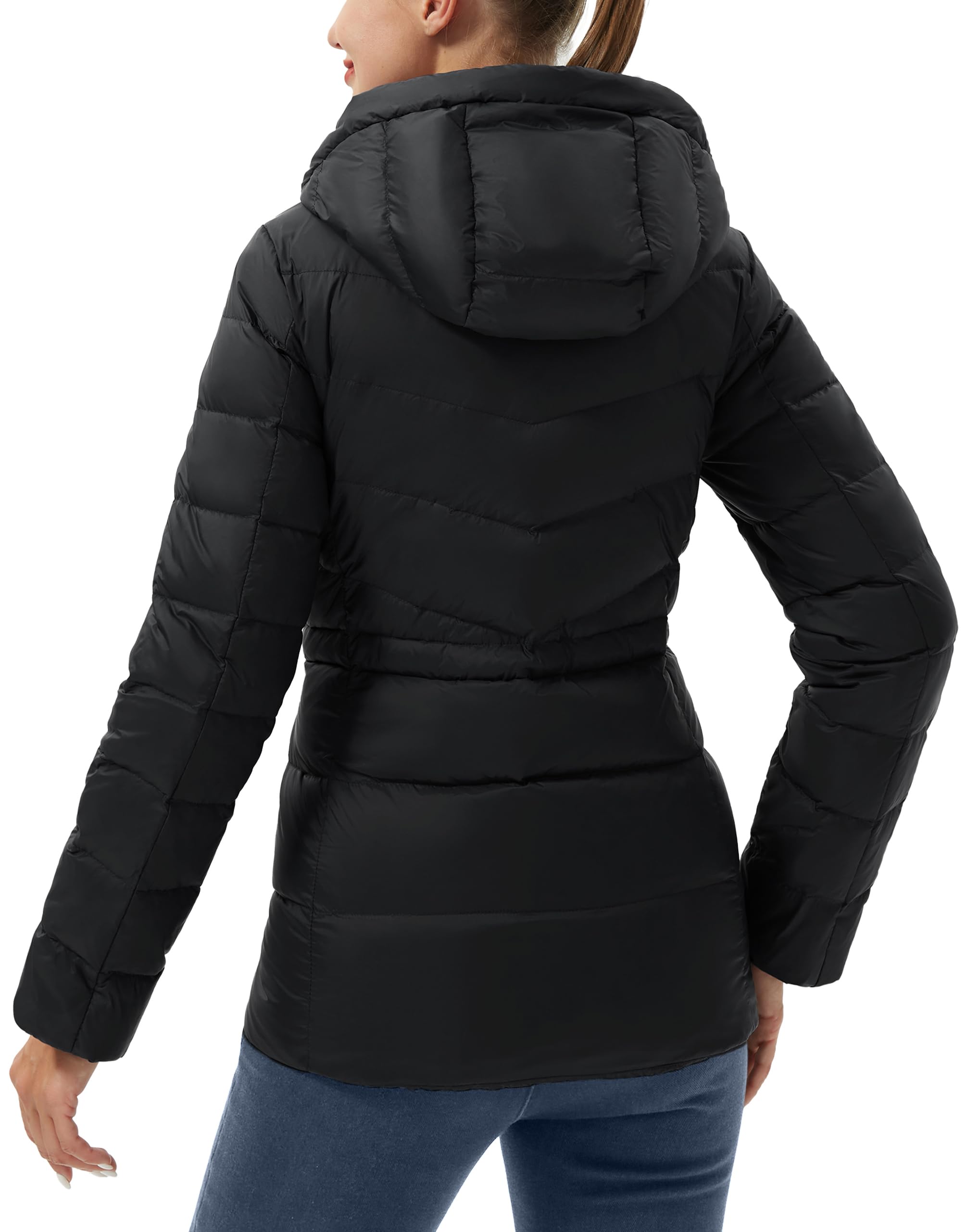 Pioneer Camp Doudoune chaude pour femme - Veste d'hiver chaude et légère - Veste matelassée - Veste à capuche d'hiver avec capuche