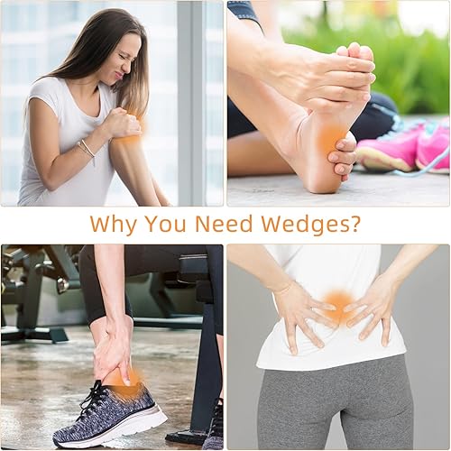 Miniatura 3 de HarderWill Yoga Foam Wedge Blocks (Pair), Calf Raise Block, Calf Stretcher, Yoga Wrist Support, Balance, Pushup, Fitness, Pilates, Heel Stretcher,