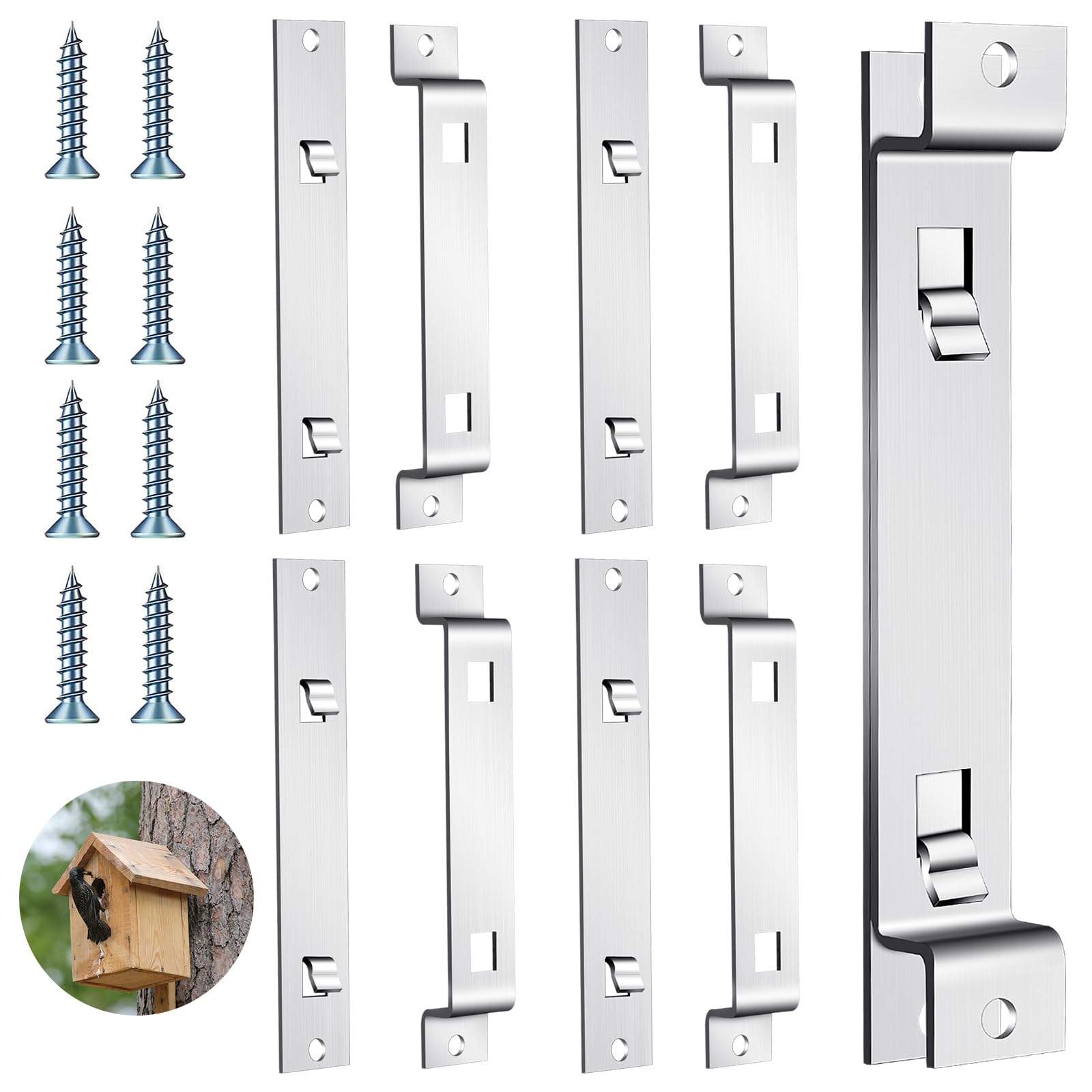 Supkiir 6 Sets Bird House Hanger Bracket, Rust Proof Galvanized Steel Bird House Kit, Stable Mounting Bracket with Screws for Securing and Stabilizing