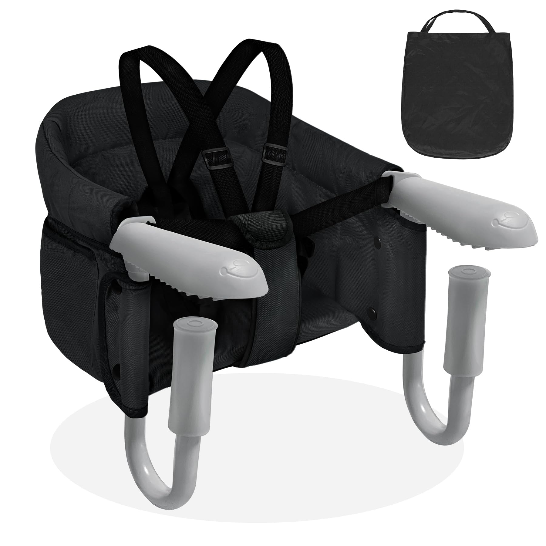 Froadp Faltbar Tischsitze Baby Klappbare Boostersitze Stuhlsitz 6-36 Monate Babystuhl für 2-8cm Dicke Tische Kinder Sitzerhöhung Sitzhilfe Babysitz mit Anti-Rutsch-Klemmen Kapazität 8-15KG (Schwarz)