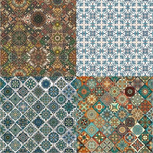 Baroque Pattern Summer Flower Theme Dot Scrapbook, Diy Album Scrapbook Paper, Greeting Card Making Background Paper Craft Supplies Painting Decoration Travel Diary Paper 6"X6" (Anything But Ordinary) #TOP5