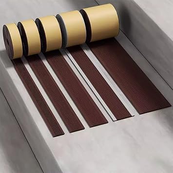 MPOWRX Non Slip Threshold Transition Strip Wood to Tile, Self-Adhesive Carpet Edge Cover Strip, Flat Floor Gap Connecting Strips for Laminate/Vinyl/Marble Color Red, Size 3cm1 1/8"