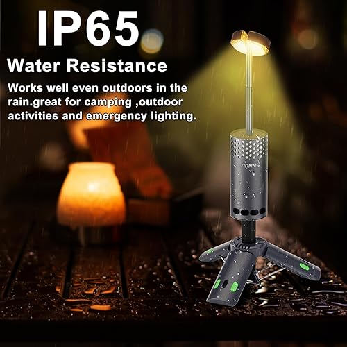 Miniatura 3 de Luces de campamento recargables, linterna de campamento desmontable con soporte, lámpara telescópica impermeable para campamento, luz magnética para