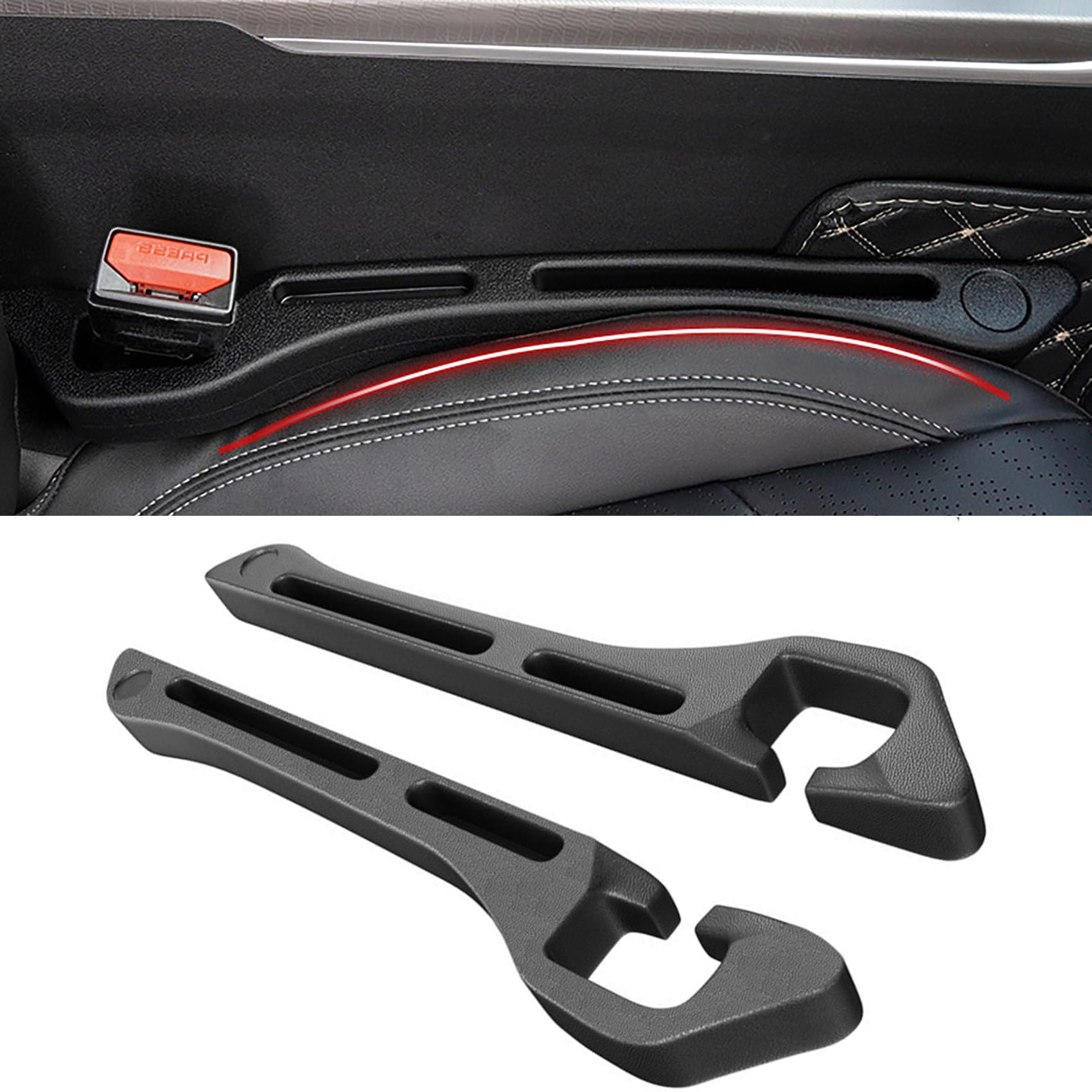 JCLJCL Car Seat Gap Filler 2 Pack, Soft Multifunctional Gap Filler for Car Seat Gap Filler Organizer, Universal Car Gap Seat Filler Fits Car Truck SUV to Fill The Gap Between Seat and Console