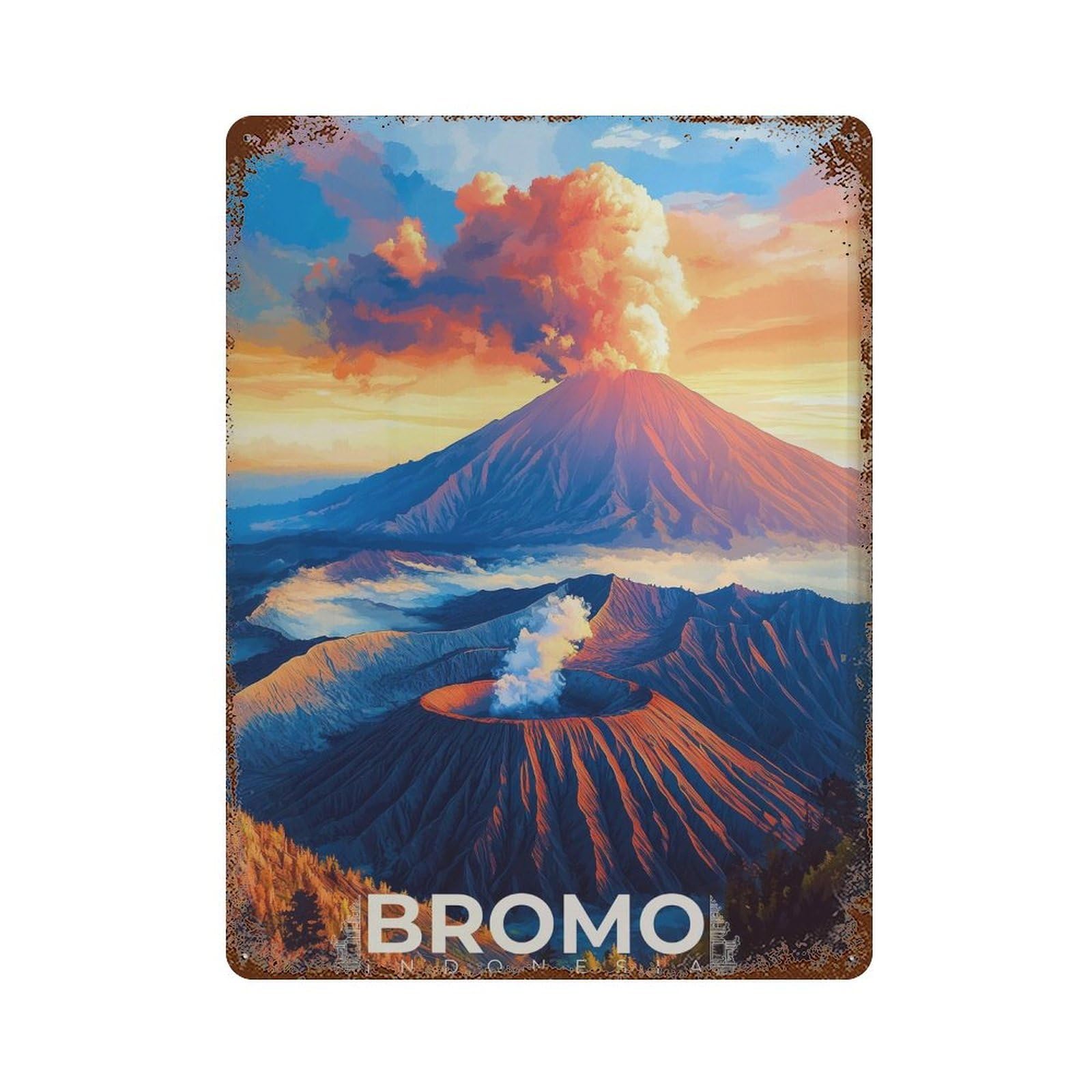 xiaoxiaoshen Mount Bromo Travel Java Volcano (2) Wall Decor Art Metal Tin Poster Modern Home Decor Art Home Bar Shop Decorations Vintage Sign 40x30cm