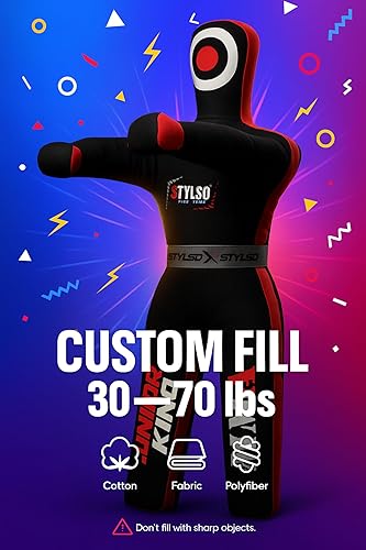 Miniatura 19 de Maniquí de lucha libre sin relleno para niños – Maniquí de agarre juvenil BJJ, MMA, Jiu Jitsu y compañero de entrenamiento de judo – Compañero