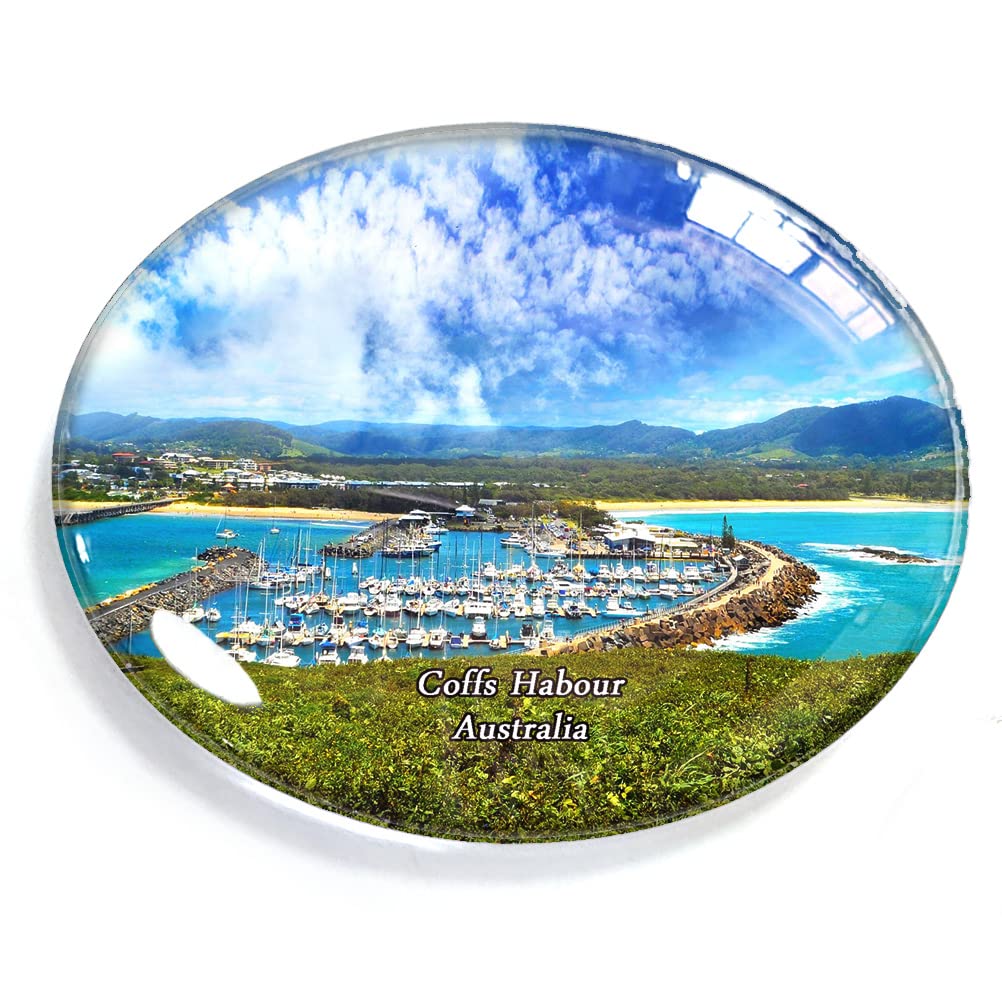 Coffs Habour Australia Magnet Fridge Refrigerator Freezer Magnet Sticker Souvenir Decorations Oval Crystal Magnet Kitchen Whiteboard