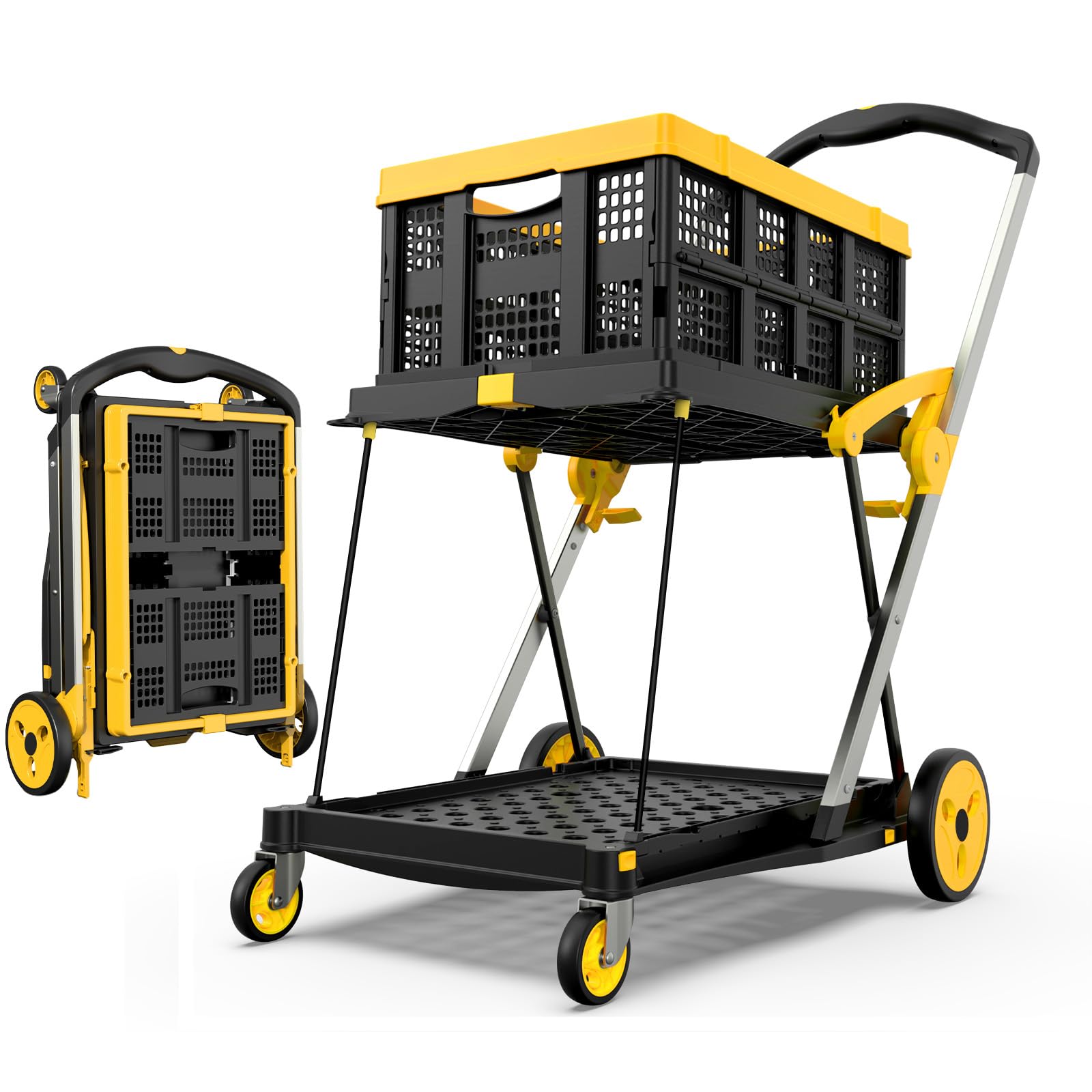 Amazon.com: TOLRET Collapsible Shopping Cart with Wheels, 200 lbs