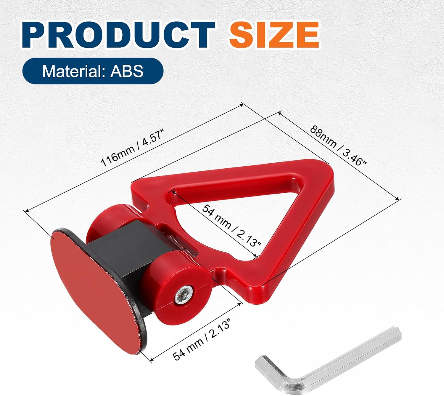 Car Tow Hook, Universal Decorative V Shape ABS Track Racing Style Trailer Hook Sticker Auto Exterior Accessories Bumper Trailer Tow Sticker for Cars/Trucks, Red image 2