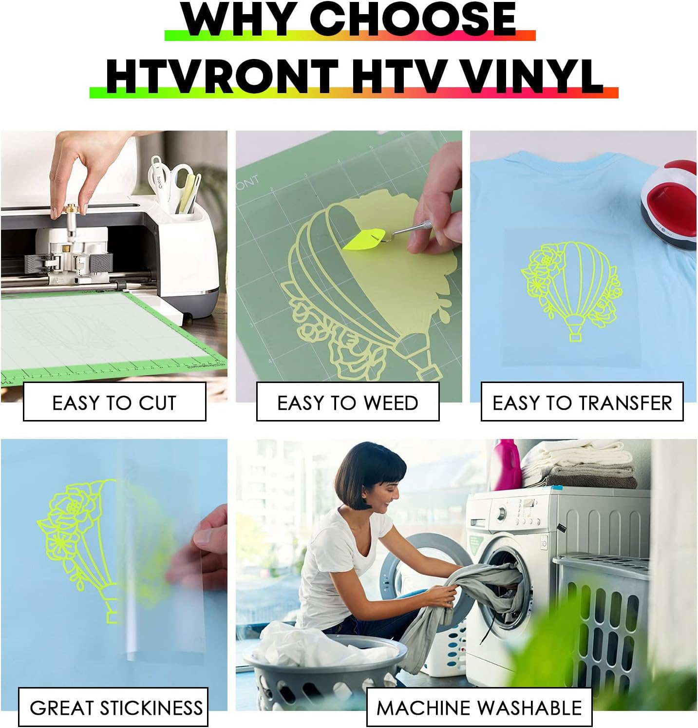 HTVRONT HTV Vinyl Rolls Heat Transfer Vinyl - 12" x 20ft Neon