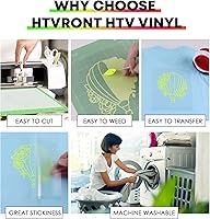 Vista 3 de HTVRONT Rollo de vinilo HTV de transferencia de calor, 12 pulgadas x 20 pies, naranja neón HTV para camisas, vinilo para planchar para todas