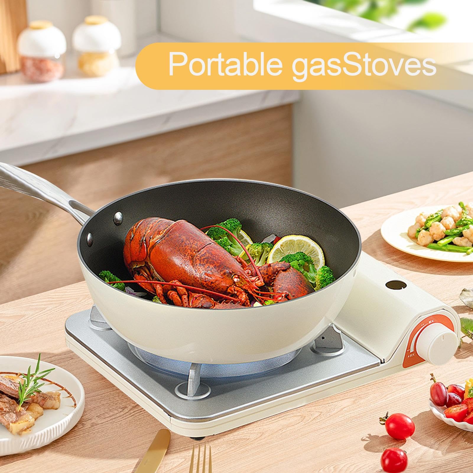 Réchaud de Camping Portable Cuisine Extérieure Portable pour Randonnée | Brûleur Léger Ultra-Plat Compact pour , Randonnée et Cuisine en Extérieur avec Table de Cuisson Portable