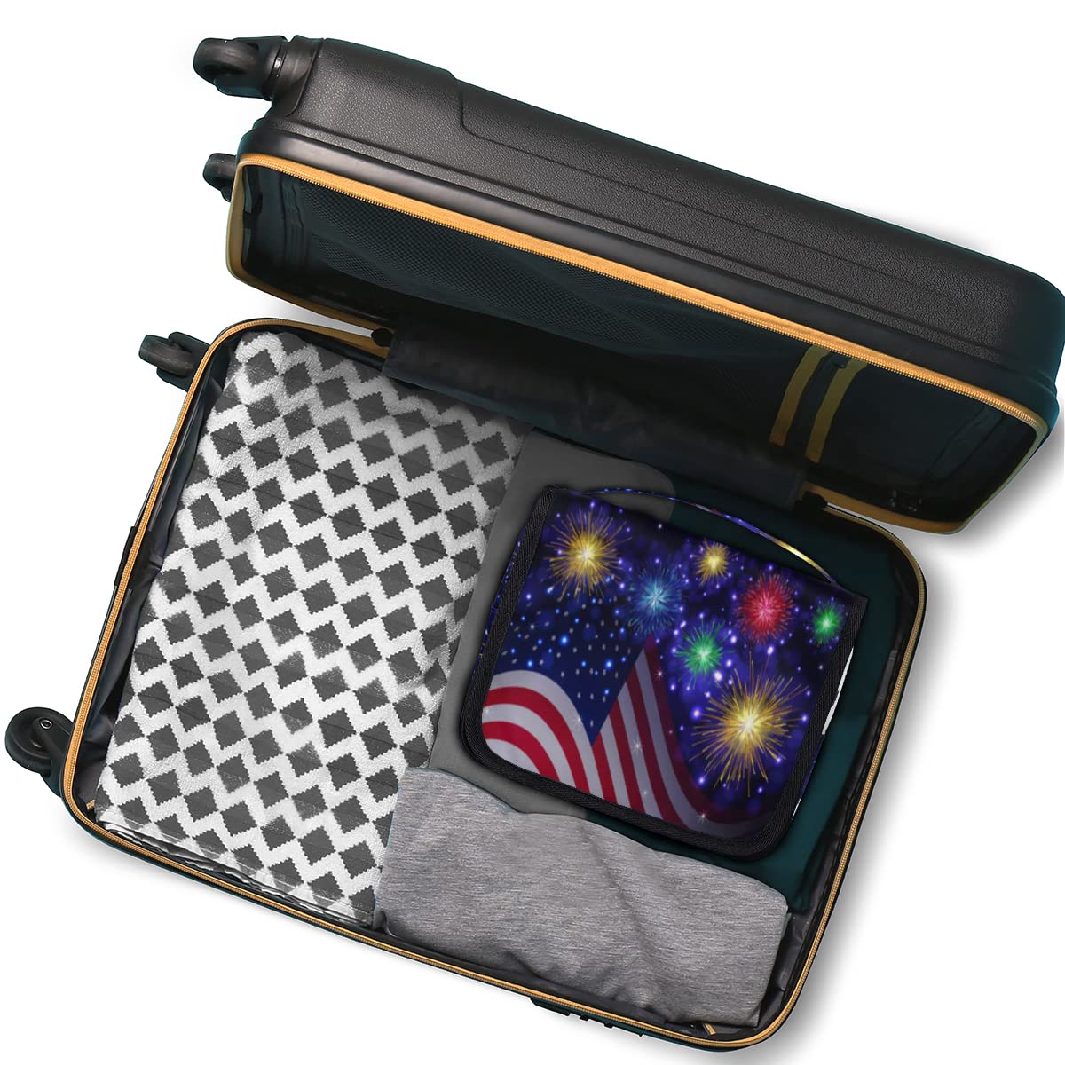 Ndependence Dzień Wakacje Podróżna kosmetyczka Amerykańska flaga Mycie Torba Unisex Wiszące przybory toaletowe Kosmetyczka Organizer do makijażu, wielobarwny, Jeden rozmiar