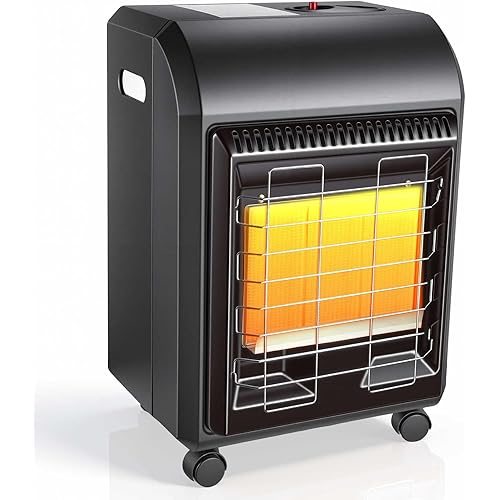 Propane Patio Heater, Outdoor 18000BTU Gas Radiant Heater, Propane Heaters for Indoor, Outside