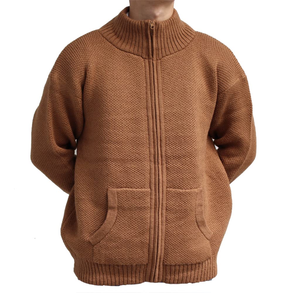 Cardigan Heavy Weight NERU Neck Pockets Alpaca Blend Made in Peru