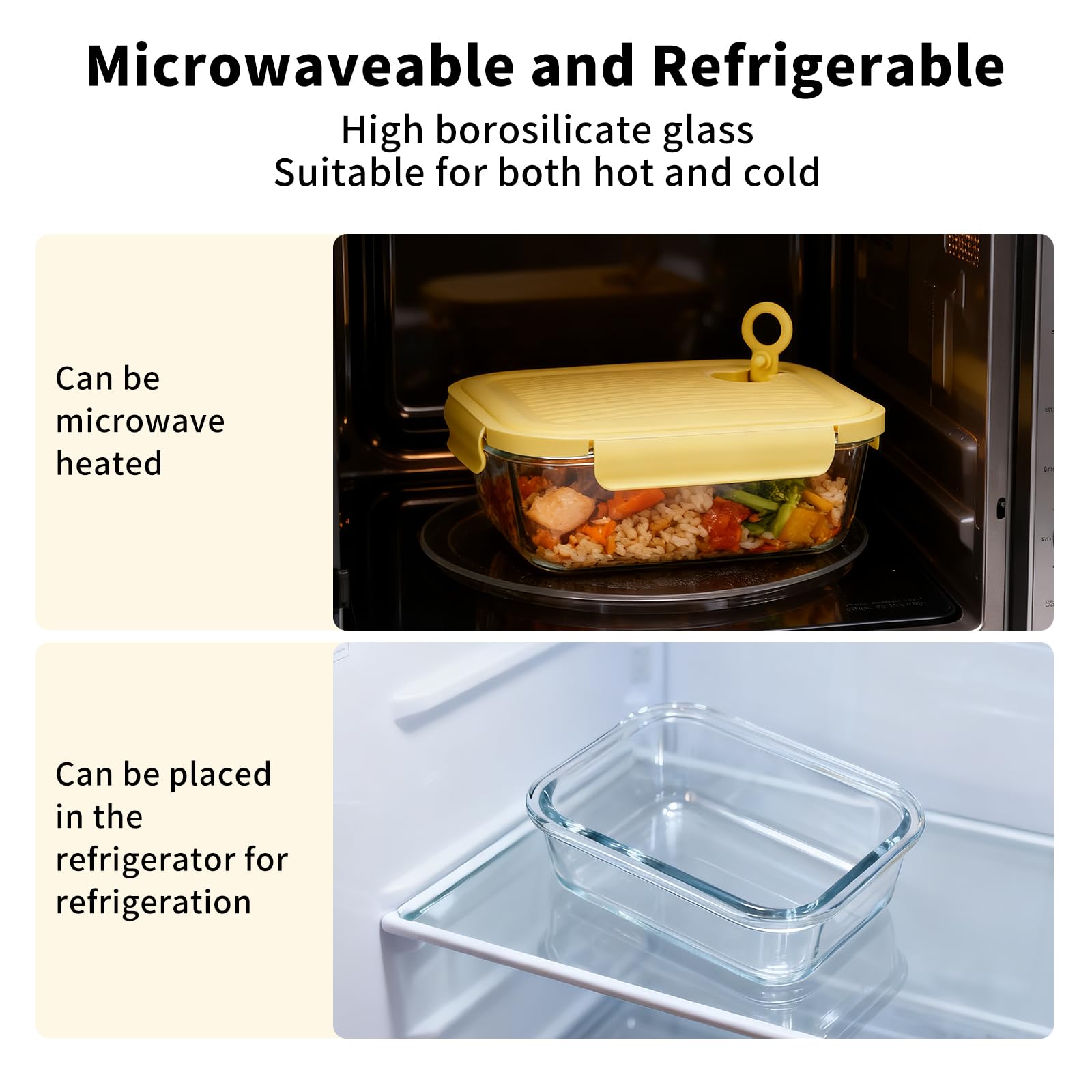 16 Pezzi Contenitore Ermetico per Alimenti (8 contenitori 8 coperchi) - Contenitori Cibo - Contenitori per Microonde